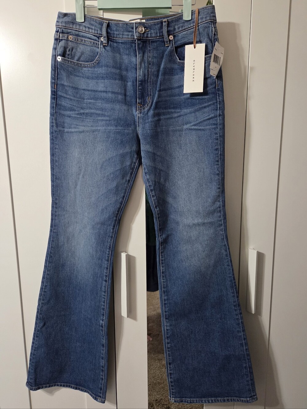 SLVRLAKE Mid Blue REESE Flared Jeans 31 NWT